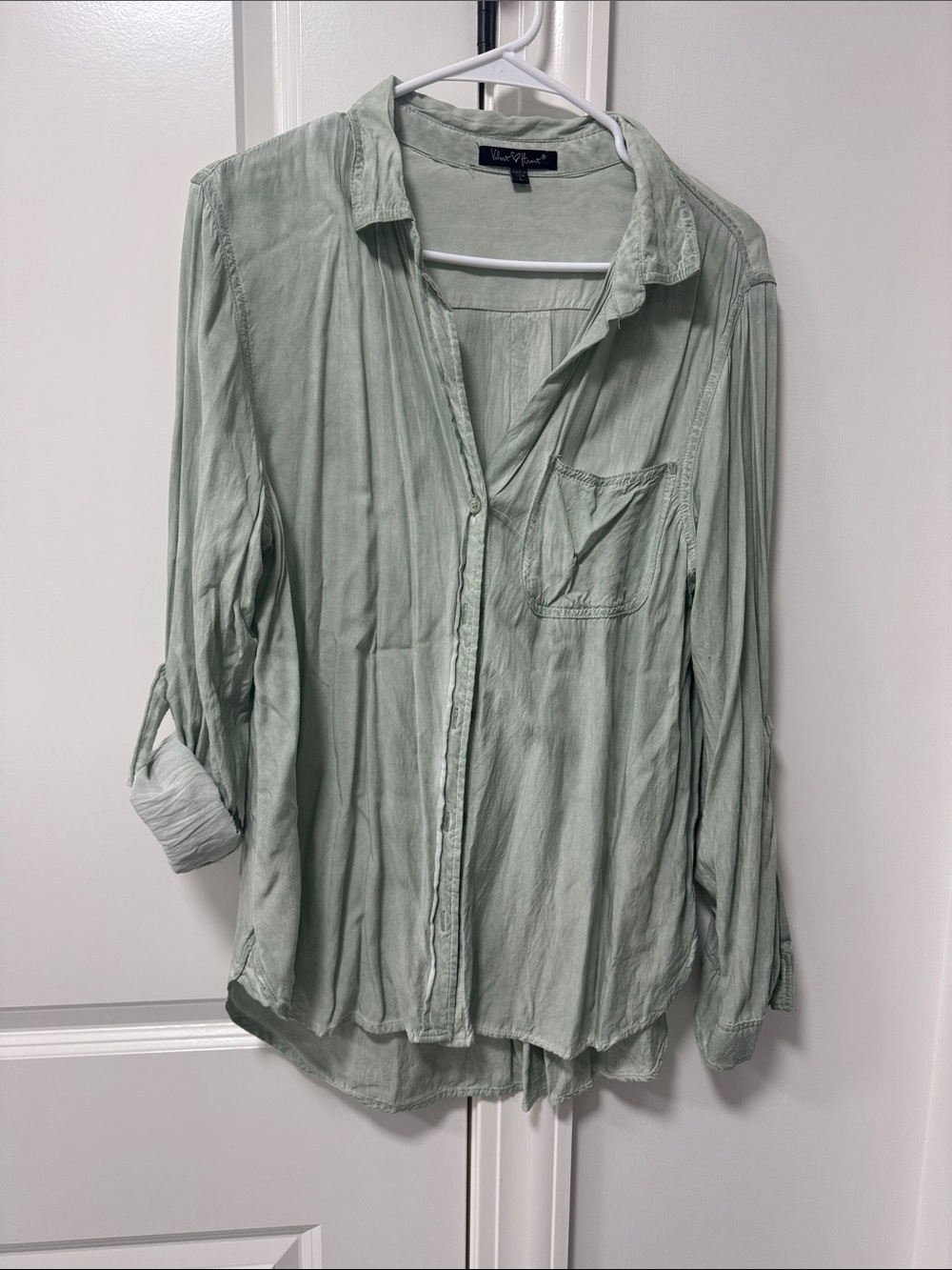 Velvet Heart Sage Green Lightweight Button-Down Shirt